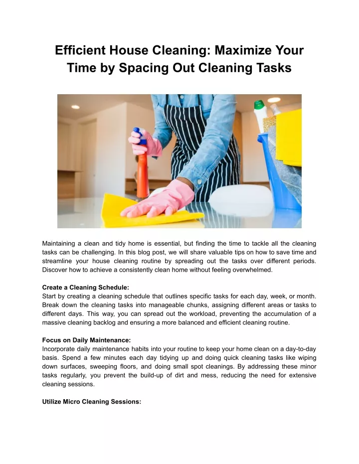 efficient house cleaning maximize your time