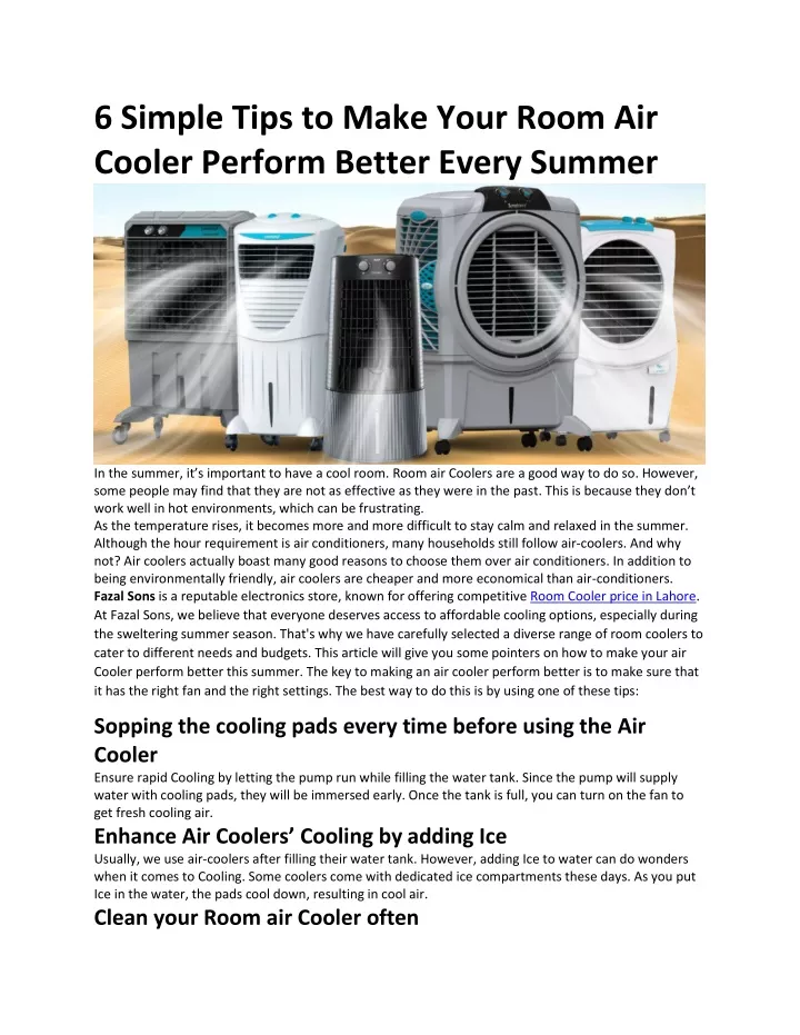 6 simple tips to make your room air cooler