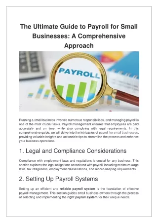 the ultimate guide to payroll for small