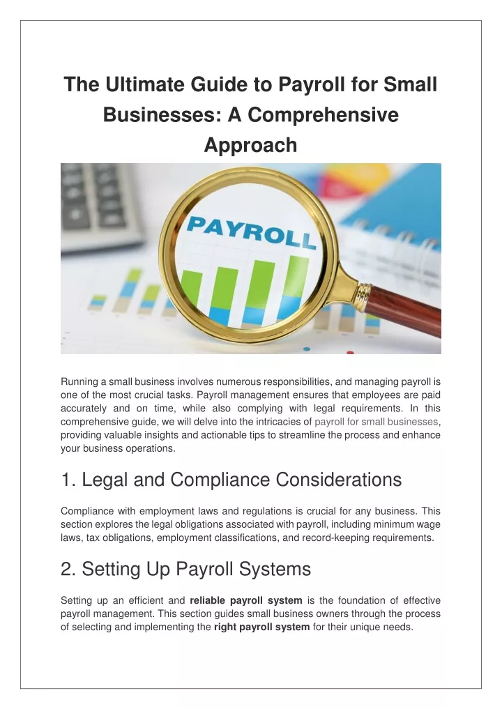 the ultimate guide to payroll for small