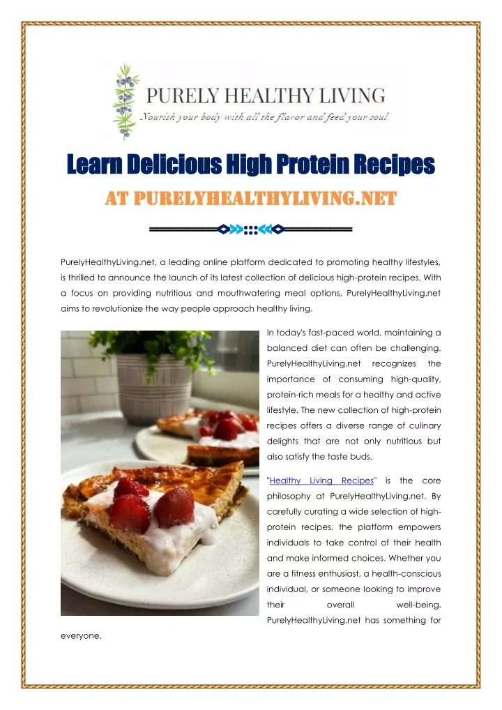 learn learn delicious high protein recipes