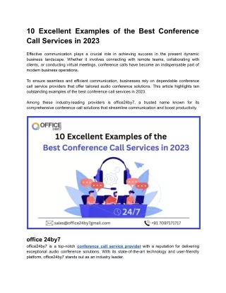 10 Excellent Examples of the Best Conference Call Services in 2023