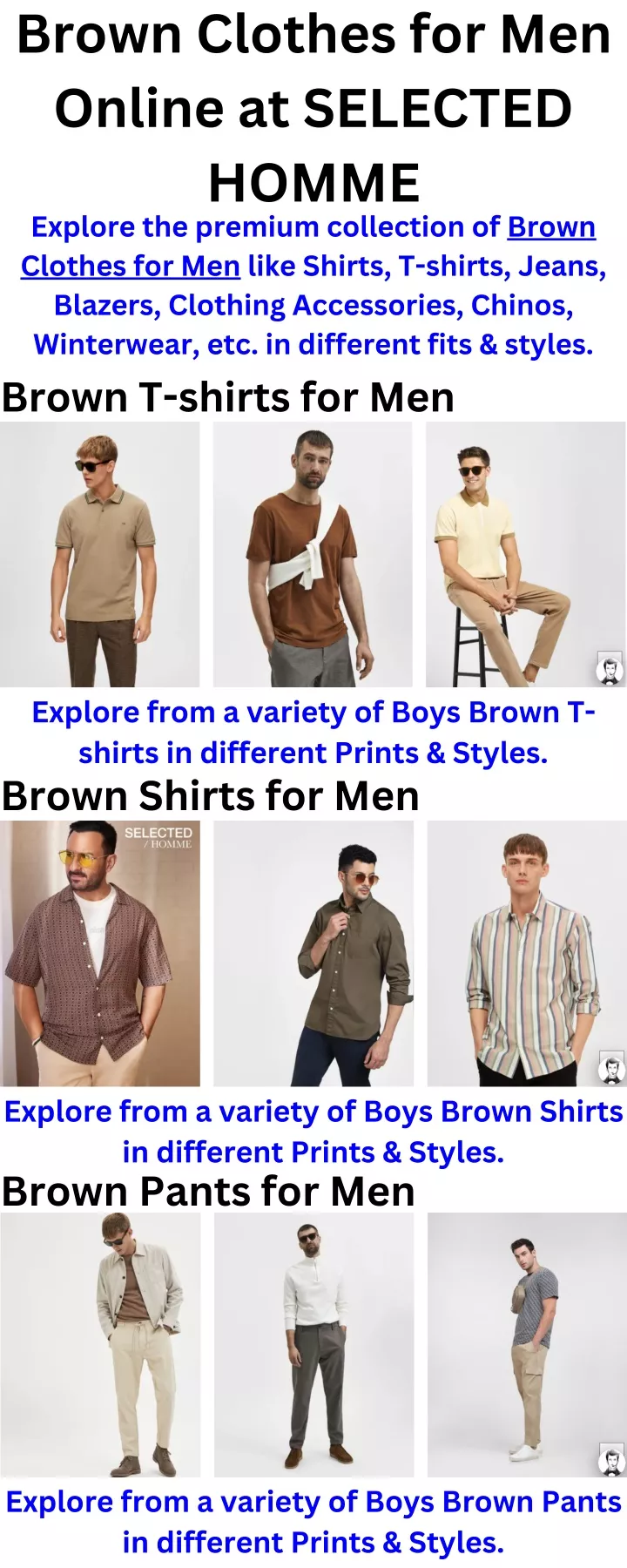 brown clothes for men online at selected homme