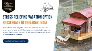 Stress relieving Vacation Option Houseboats in Srinagar India