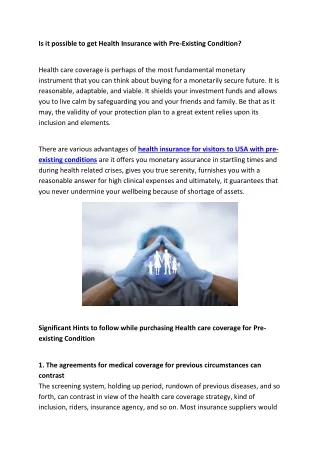 is it possible to get health insurance with