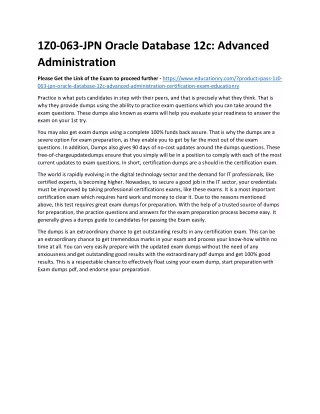 1z0 063 jpn oracle database 12c advanced
