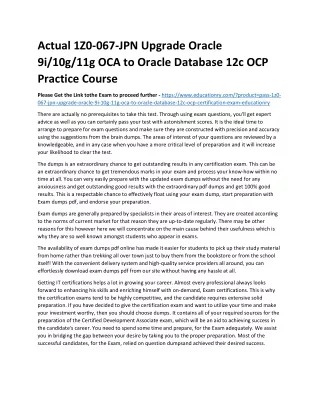 actual 1z0 067 jpn upgrade oracle