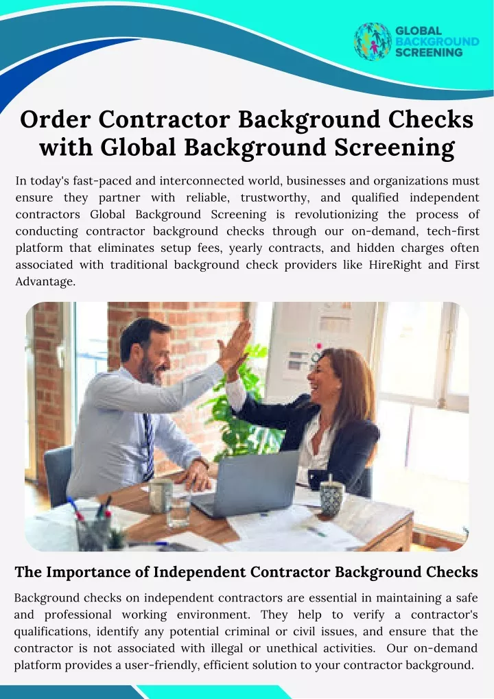 order contractor background checks with global