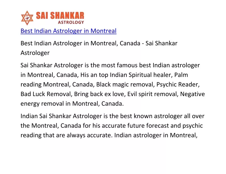 best indian astrologer in montreal