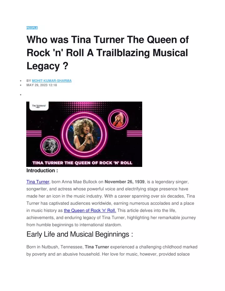 people who was tina turner the queen of rock