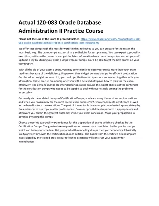 actual 1z0 083 oracle database administration