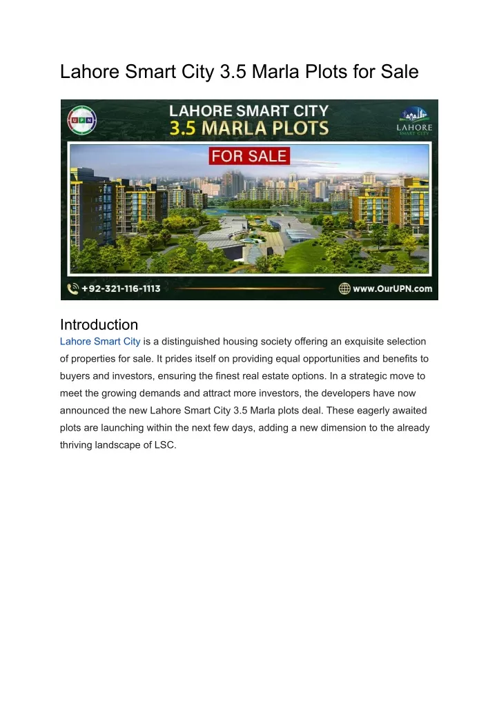 lahore smart city 3 5 marla plots for sale