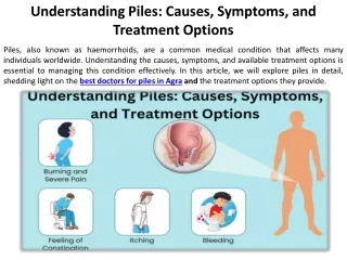 Causes of Pile, Symptoms, and Treatment Options