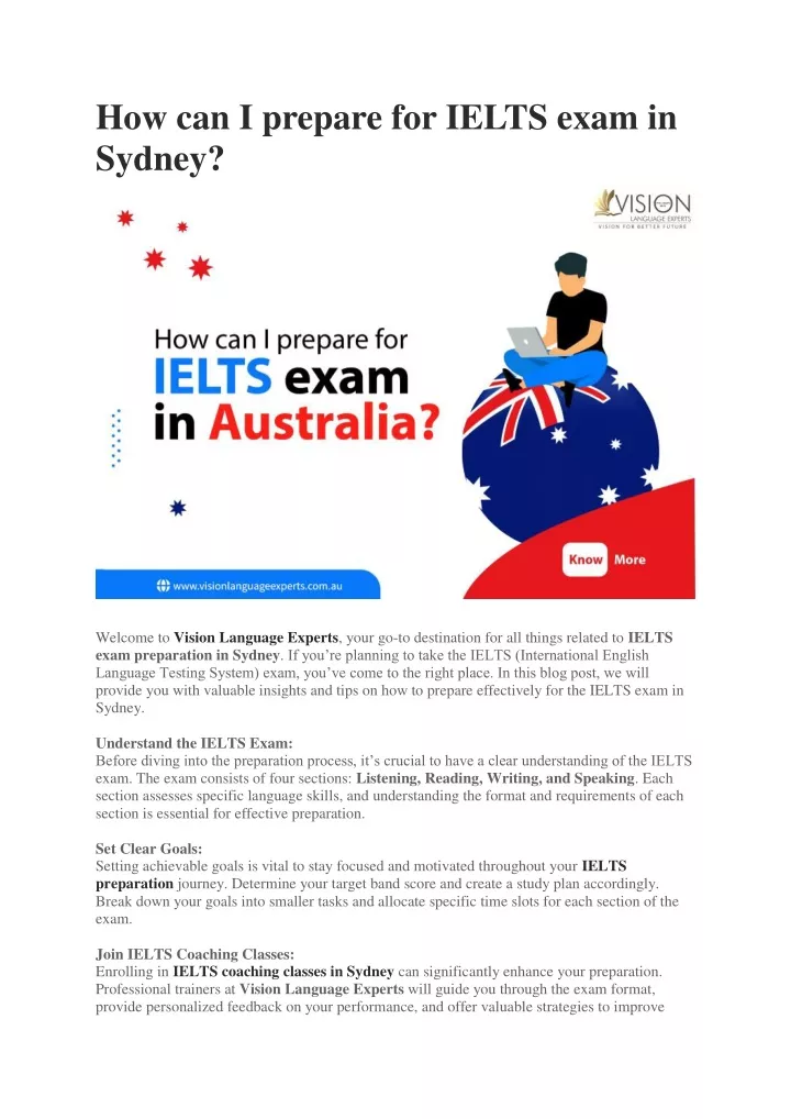 how can i prepare for ielts exam in sydney