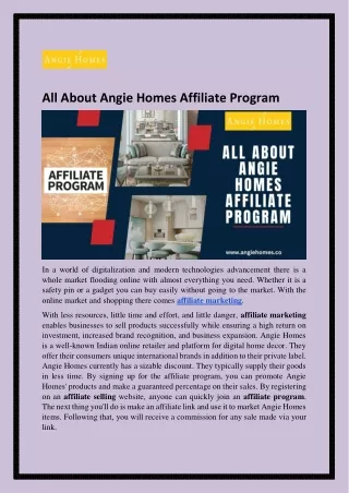 All About Angie Homes Affiliate Program