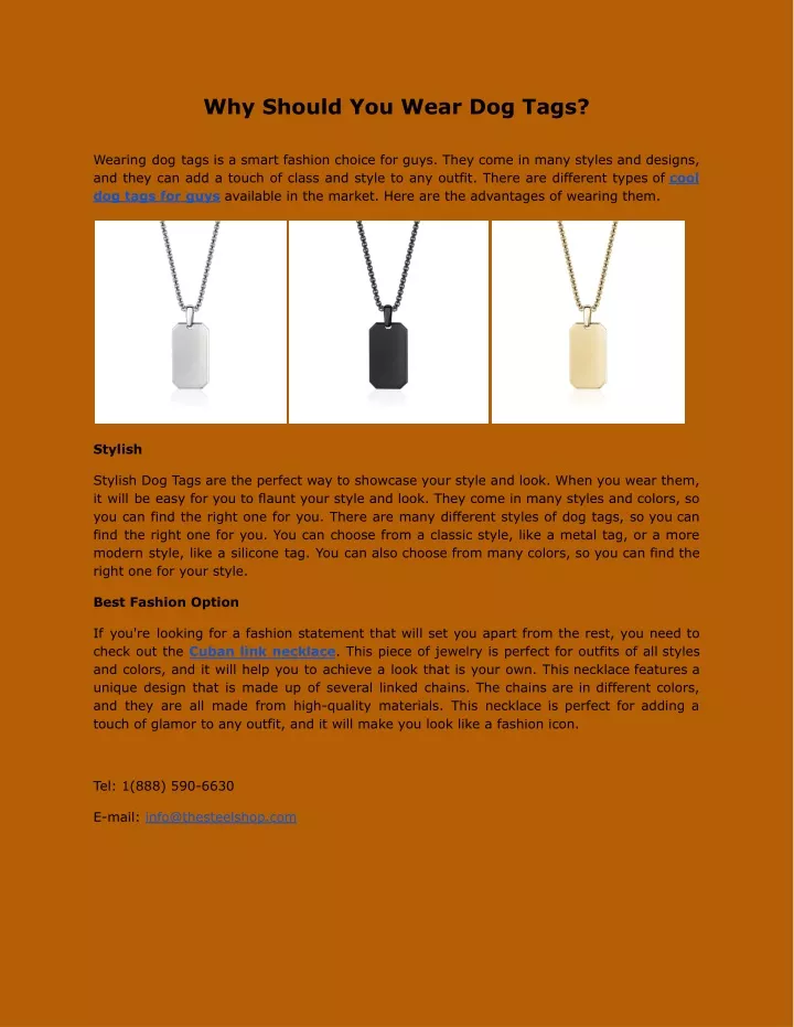 why should you wear dog tags