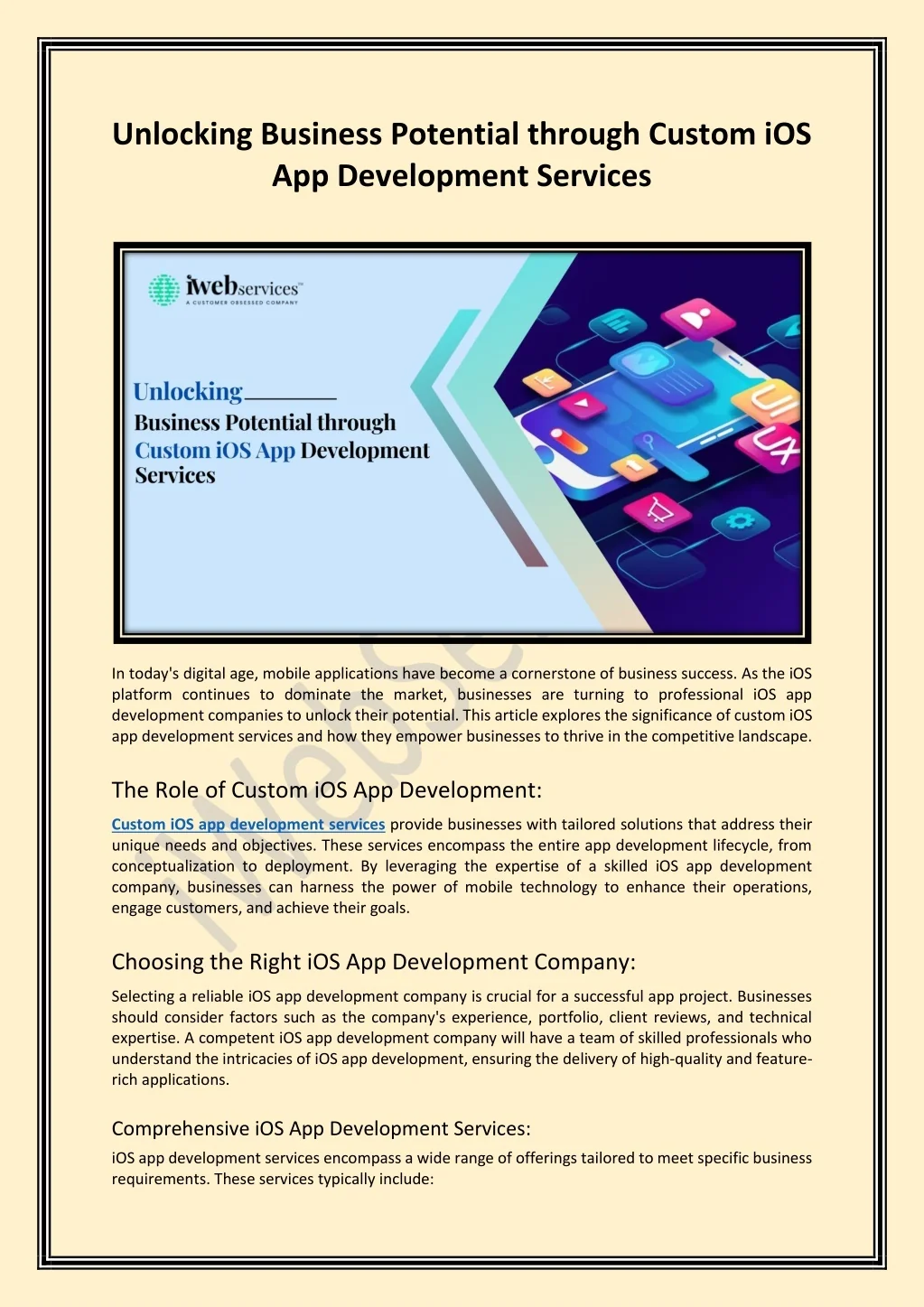 PPT - Unlocking Business Potential through Custom iOS App Development ...