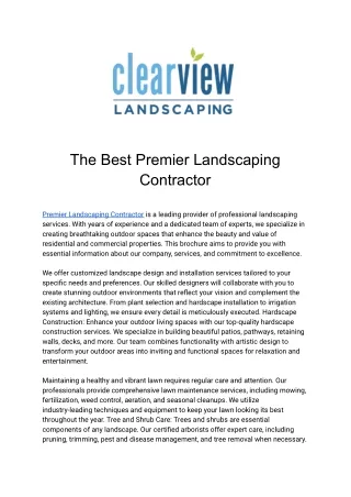 The Best Premier Landscaping Contractor