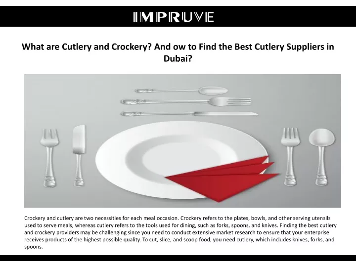 what are cutlery and crockery and ow to find the best cutlery suppliers in dubai