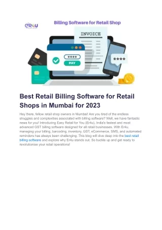 Best Retail Billing Software for Retail Shops in Mumbai for 2023