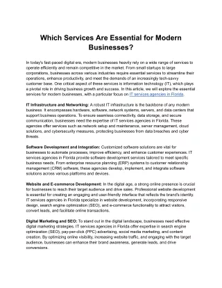 which services are essential for modern businesses