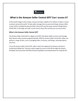 what is the amazon seller central