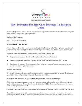 how to prepare for zero click searches