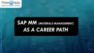 Get Industry-Ready with SAP MM Training in Noida ShapeMySkills