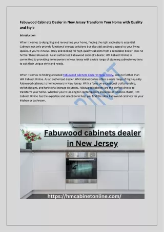Fabuwood Cabinets Dealer in New Jersey Transform Your Home with Quality and Style