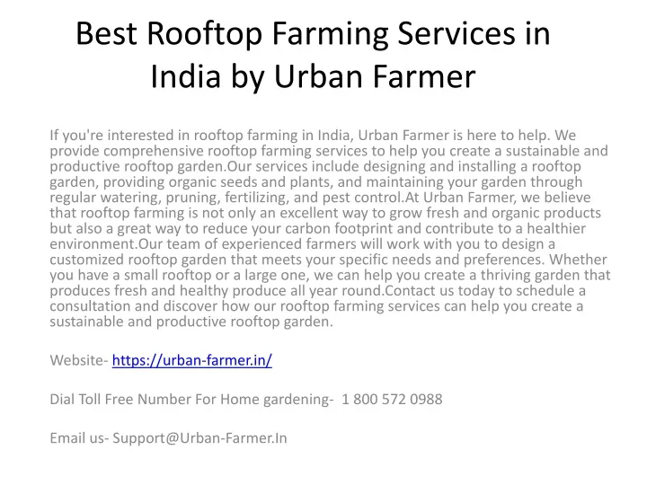 best rooftop farming services in india by urban farmer