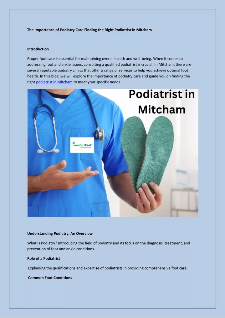 the importance of podiatry care finding the right