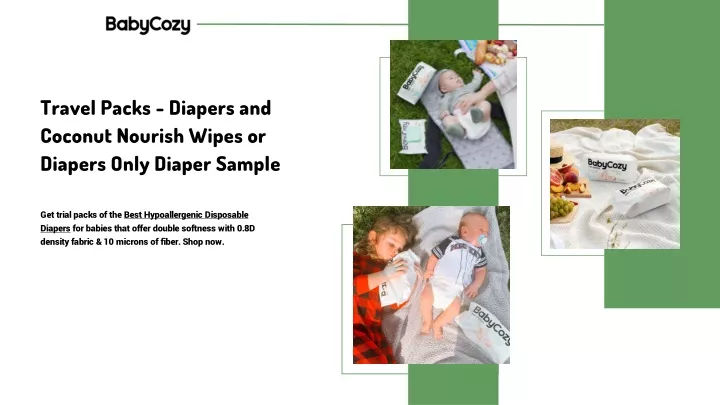 travel packs diapers and coconut nourish wipes