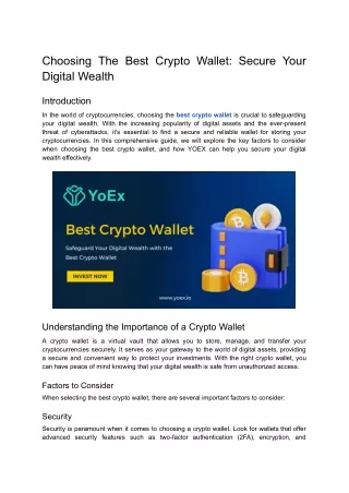 Choosing The Best Crypto Wallet_ Secure Your Digital Wealth