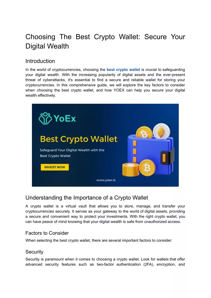 choosing the best crypto wallet secure your
