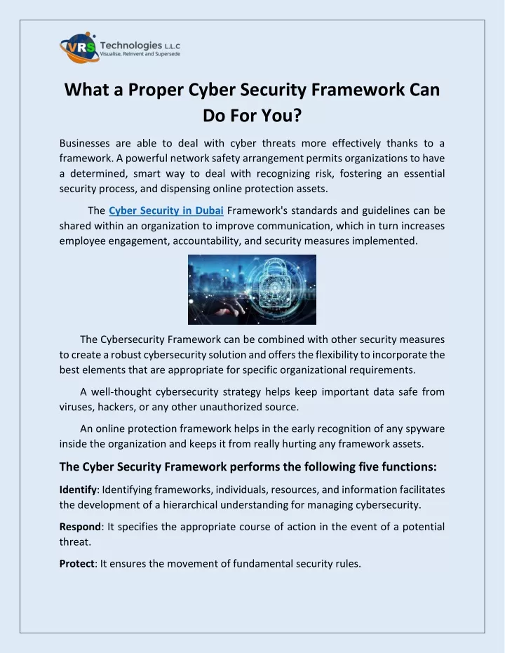 what a proper cyber security framework