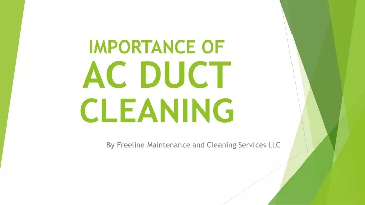 importance of ac duct cleaning