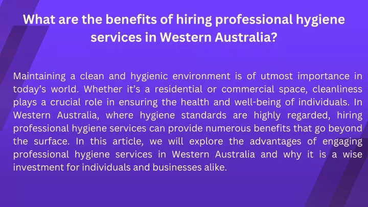 what are the benefits of hiring professional