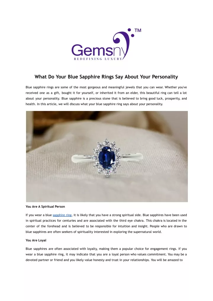 what do your blue sapphire rings say about your
