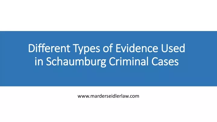 different types of evidence used in schaumburg criminal cases