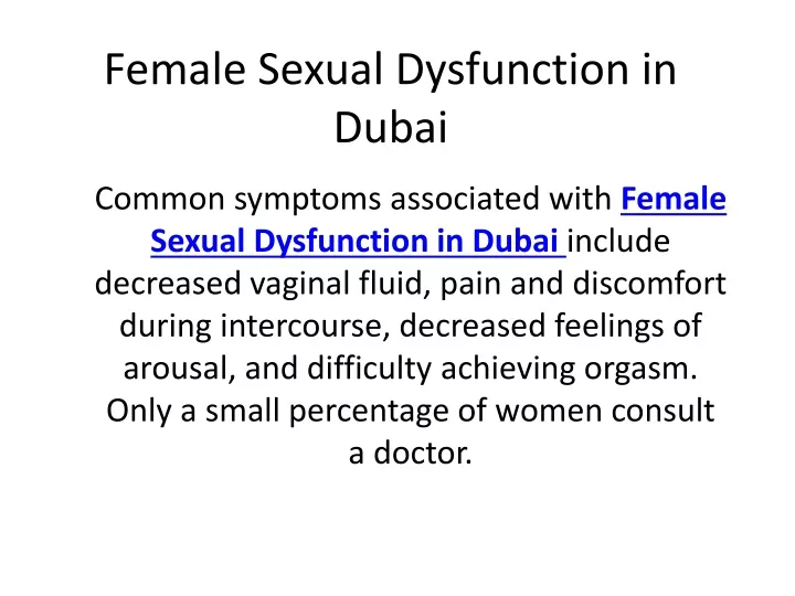 female sexual dysfunction in dubai