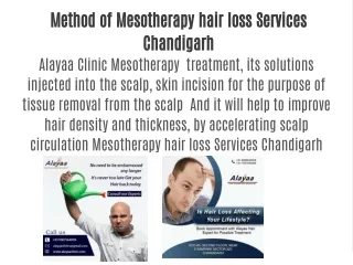 Method of Mesotherapy hair loss Services Chandigarh