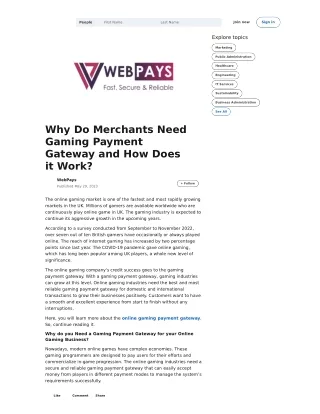 Why Do Merchants Need Gaming Payment Gateway and How Does it Work?