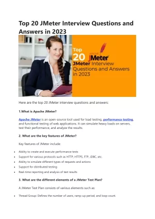 top 20 jmeter interview questions and answers