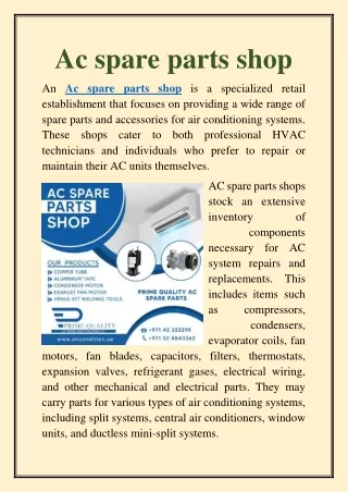 Ac spare parts shop