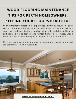 Wood Flooring Maintenance Tips for Perth Homeowners Keeping Your Floors Beautiful
