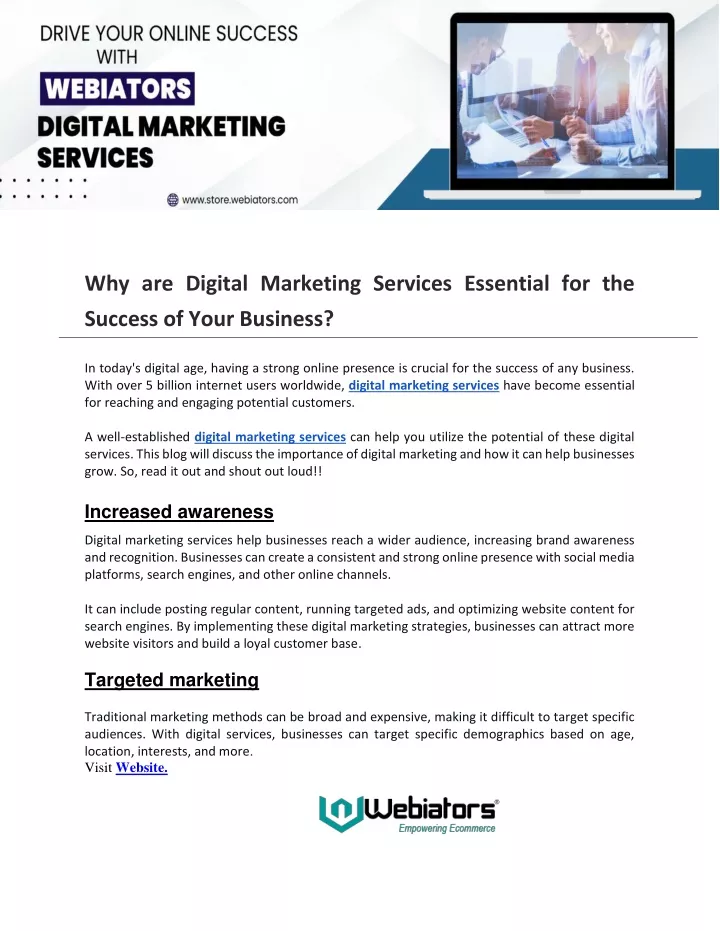 why are digital marketing services essential