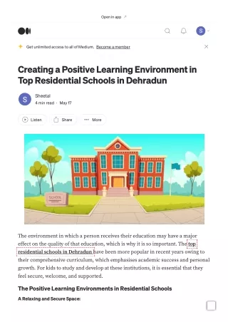 Creating a Positive Learning Environment in Top Residential Schools in Dehradun