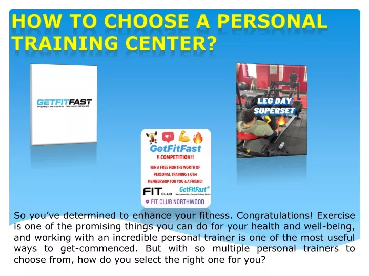 how to choose a personal training center