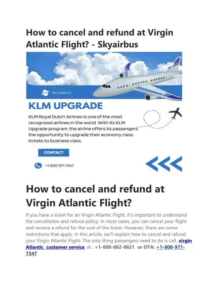 how to cancel and refund at virgin atlantic