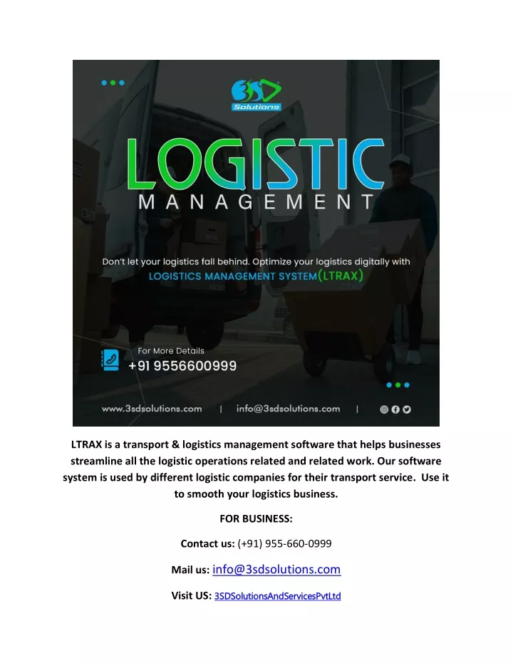 ltrax is a transport logistics management